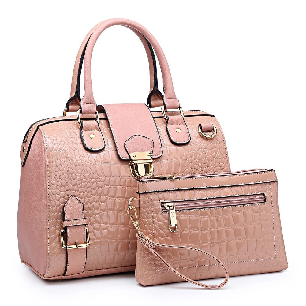 4268 Barrel Handbags Fashion Satchel Bags Top Handle Shoulder Purses Vegan